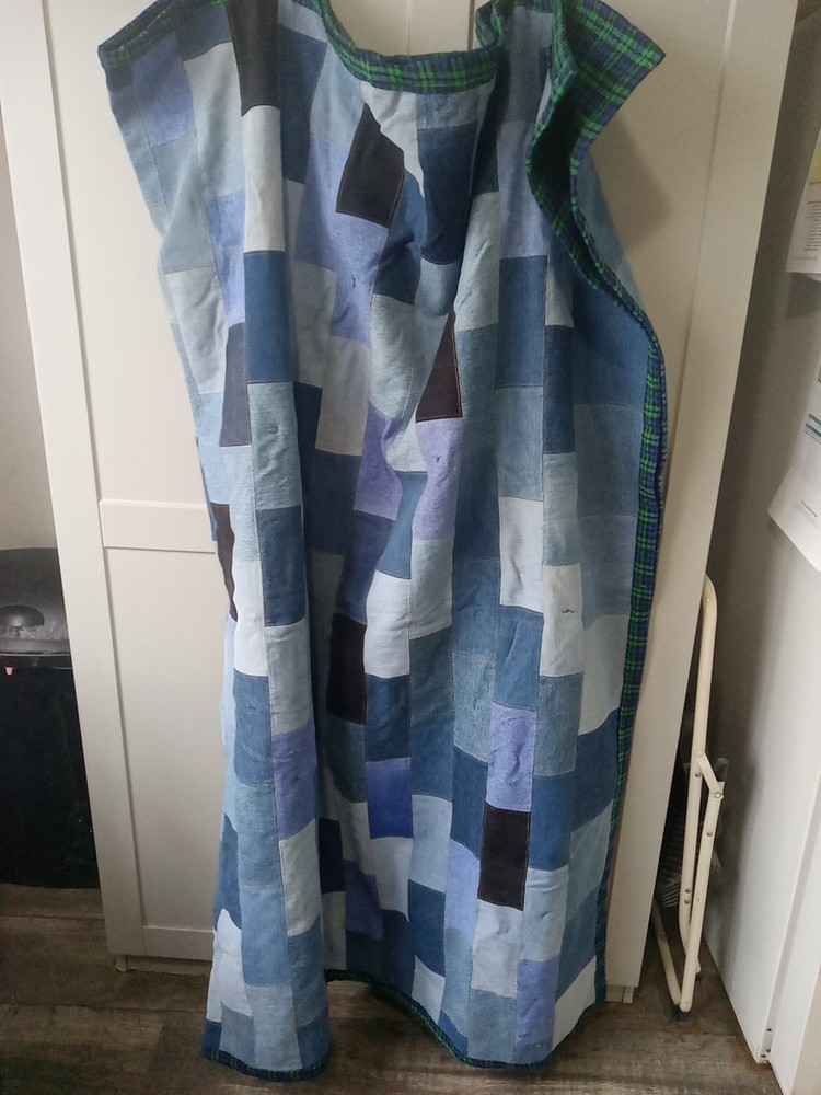 Handmade Denim Patch Quilt 64x82