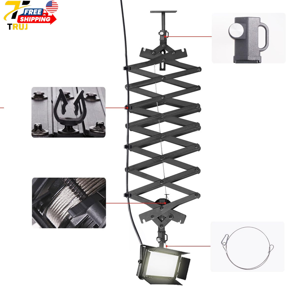 2Packs 2M/78.7Inch Drop Pantograph for Studio Ceiling Rail System Pantograph Stu