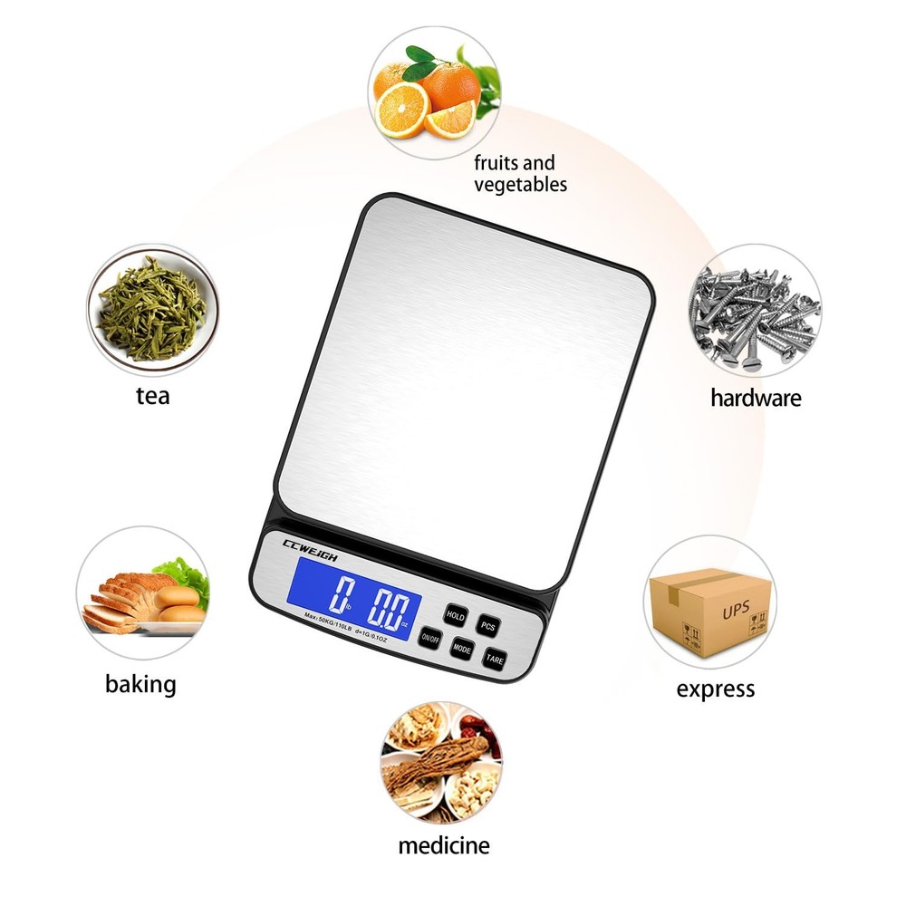 Digital Shipping Scale 110 lbs x 1g with Hold and Counting Function Scale Pos...