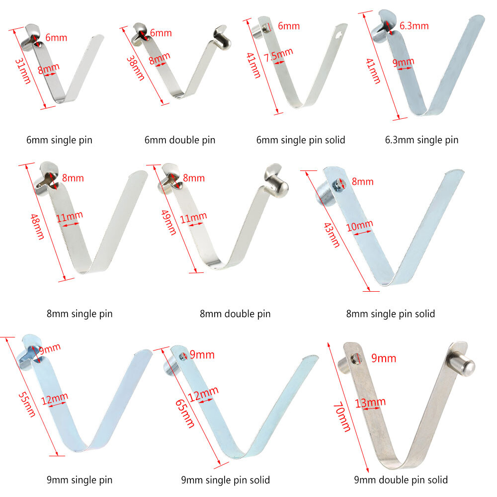 6pcs Kayak Paddle Spring Clips Tent Clips Push Button Spring Snap Clip Q6Q2