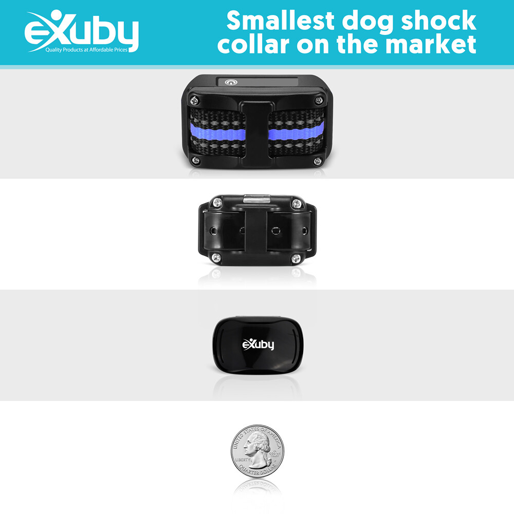 eXuby - Tiny Shock Collar for Small Dogs 5-15lbs - Black Remote