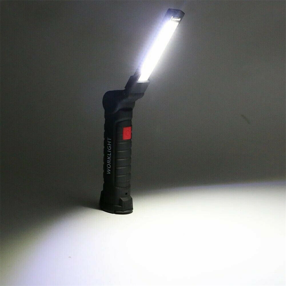 2PC USB Rechargeable COB LED Work Light Lamp Inspection Folding Torch Flashlight
