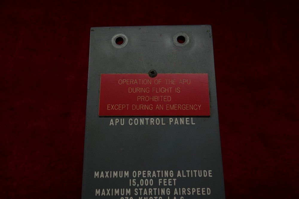 British Aerospace HA125-700A APU Switch Panel