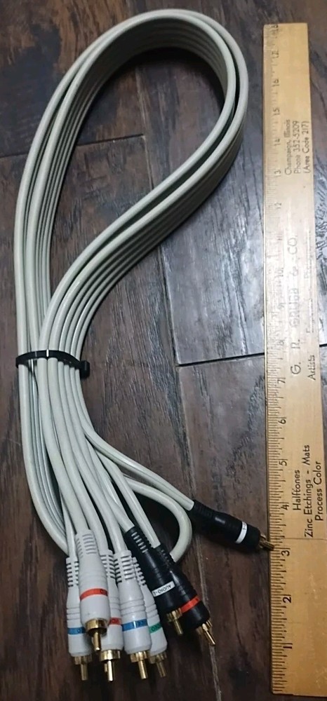 12' HDTV Component Audio Video RCA 5 Cables Shielded