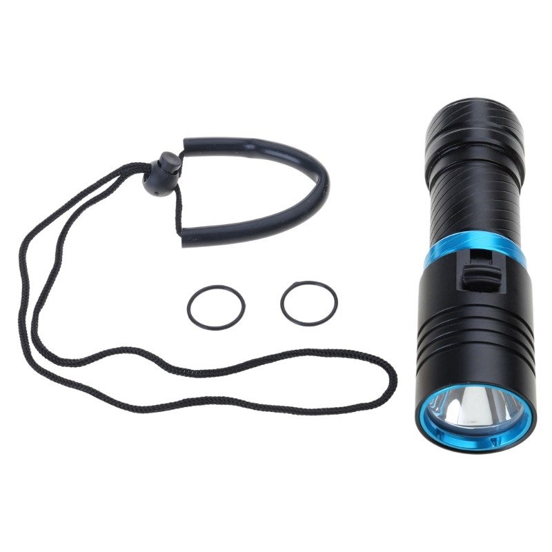 Waterproof Dive Torch Rechargeable Battery Light IPX8 for Night