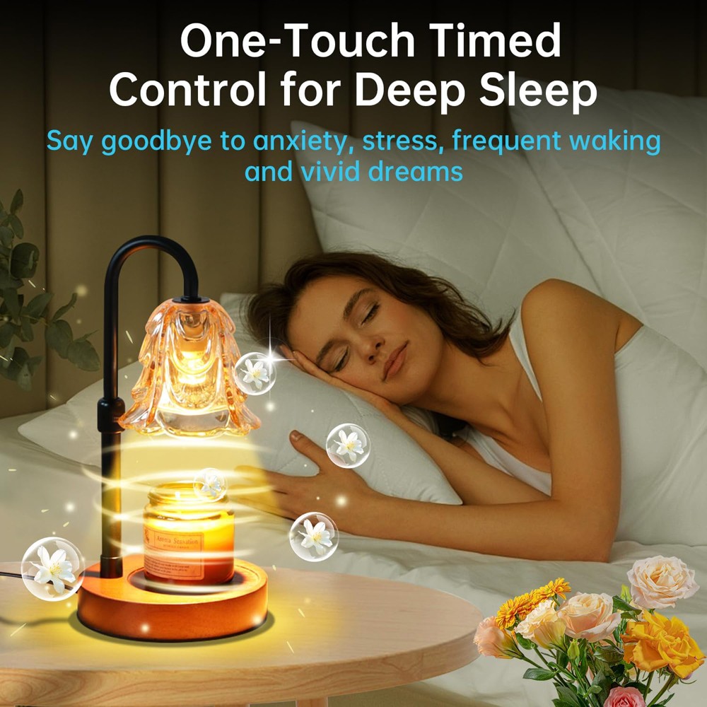 2Pack Candle Warmer Lamp,Adjustable Glass Lamp Candle Warmer with Timer Dimmable