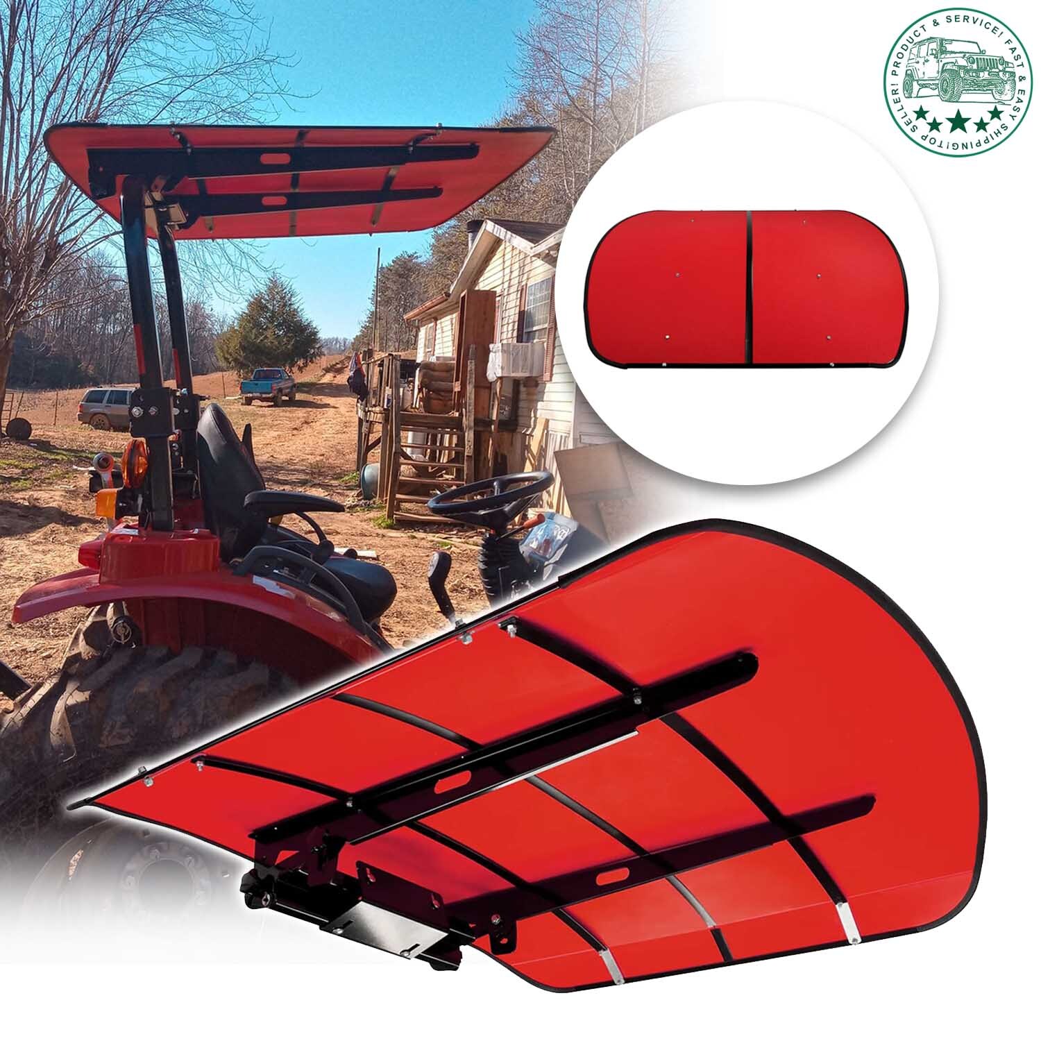 Red 52" X 52" Tuff Top ROPS Canopy For Tractor and Mowers Umbrella