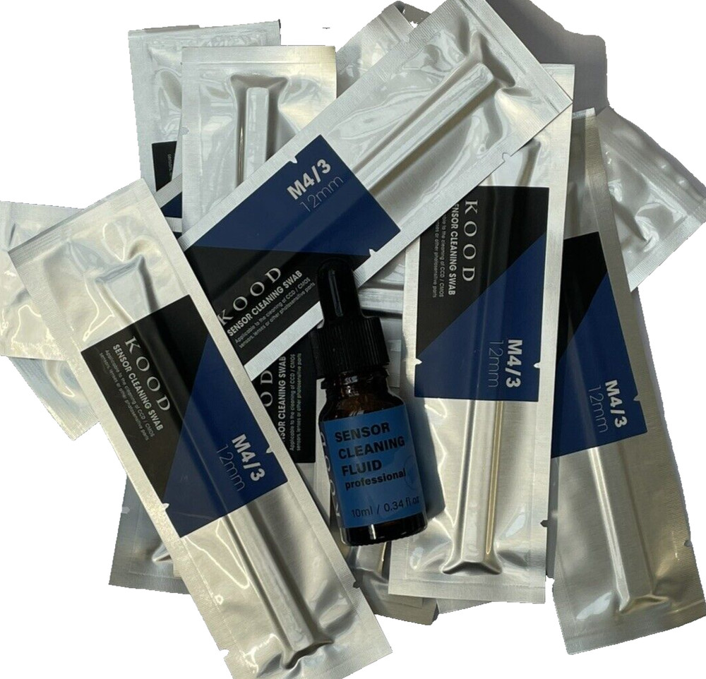 KOOD PRO Micro 4/3 Camera Sensor Cleaning Kit 12x Swabs & 10ml Fluid