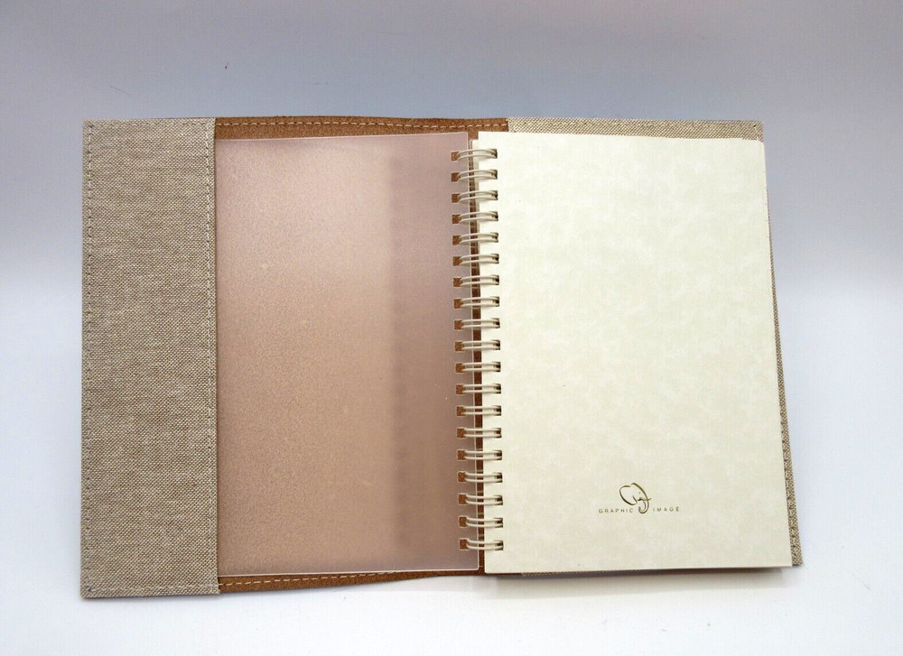 Metropolis Refillable Notebook 7" Leather Cover Spiral Insert Graphic Image Rust