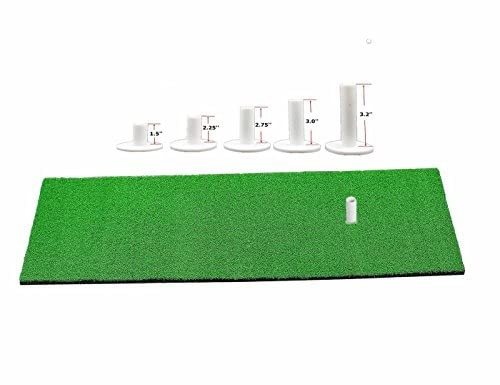 Golf Practice Tees, 5 Pack Rubber, Mixed or Same Size, Driving, White