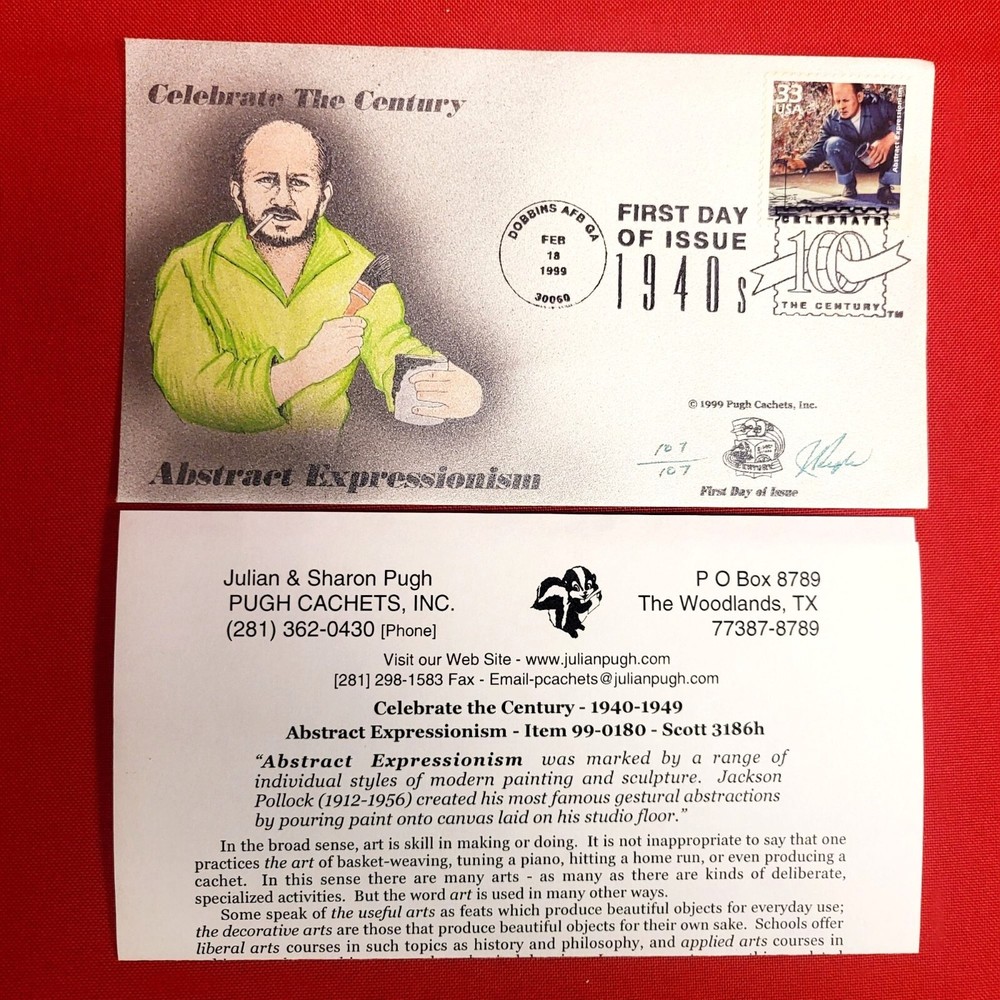 First Day of Issue Abstract Expressionism Stamp Cache Envelope Enclosure