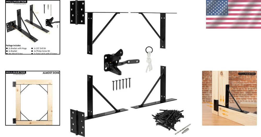 Sleek Modern Black Gate Frame Kit - Heavy-Duty, Adjustable & Weather-Resistant