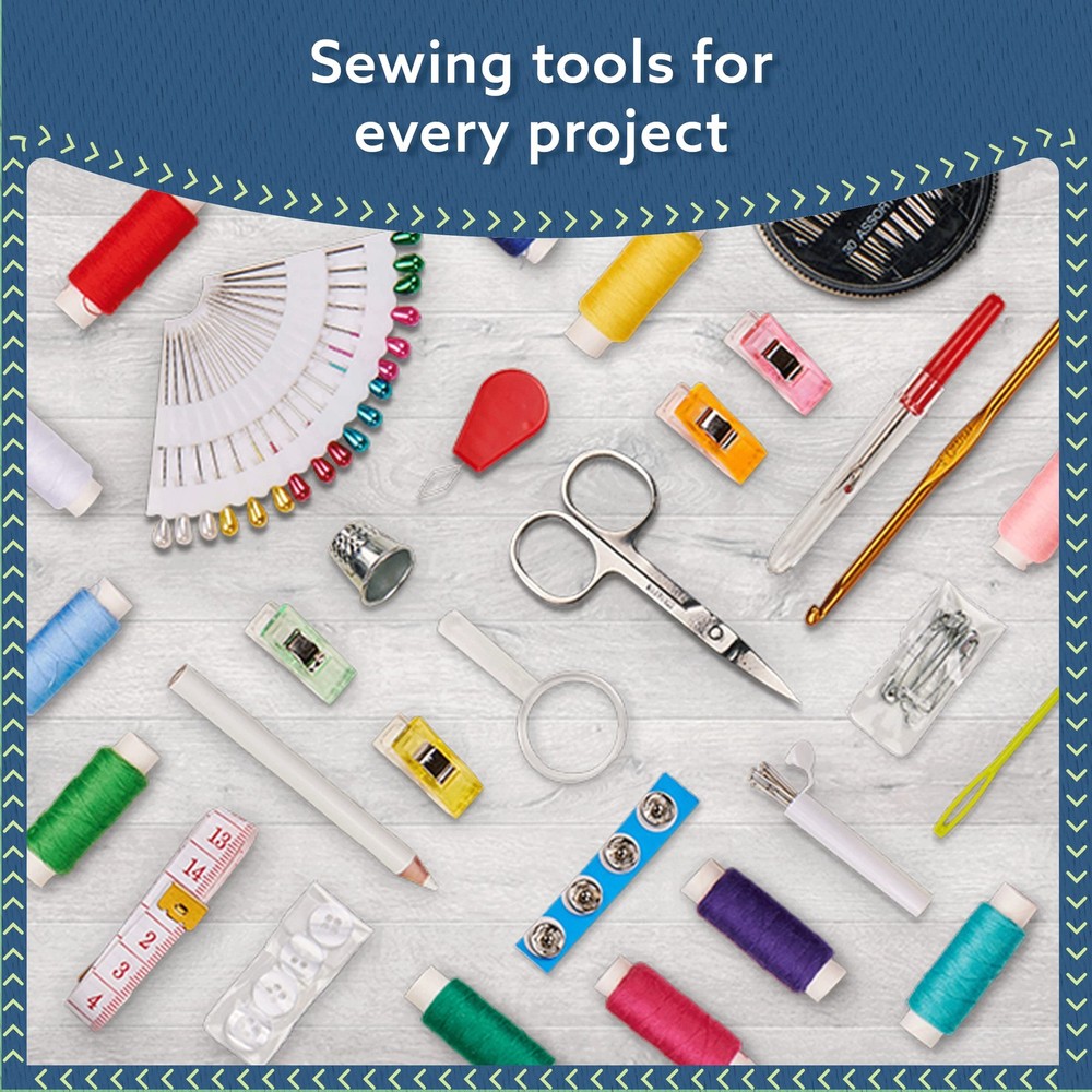 Sewing Kit for Beginners - 94 PCS with Thread, Needles, Scissors & Clips