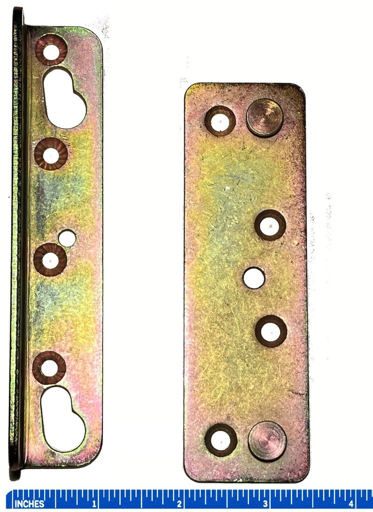 Keyhole Slotted Bed Rail Post Bracket and Rail Mounting Plate