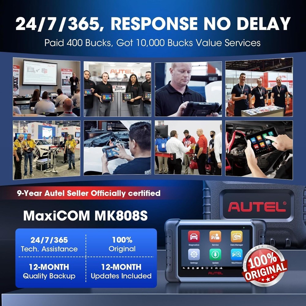 Autel MaxiCOM MK808S Bidirectional Diagnostic Scanner Tool Key Coding Android 11