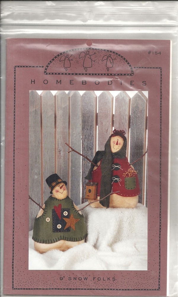 HOMEBODIES #154 9" SNOW FOLKS SEWING PATTERN ©1997