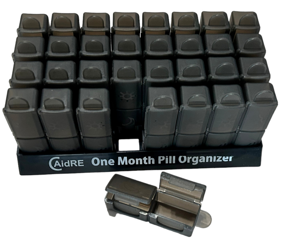 Pill Organizer 32 Day (64 Compartments) - Each Day Has 2 (Snap Close) Removeable
