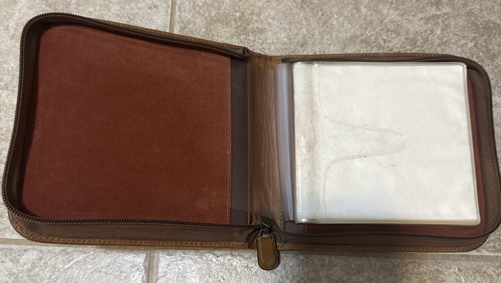 VTG Boulder Ridge leather cd case organizer 12 CDs