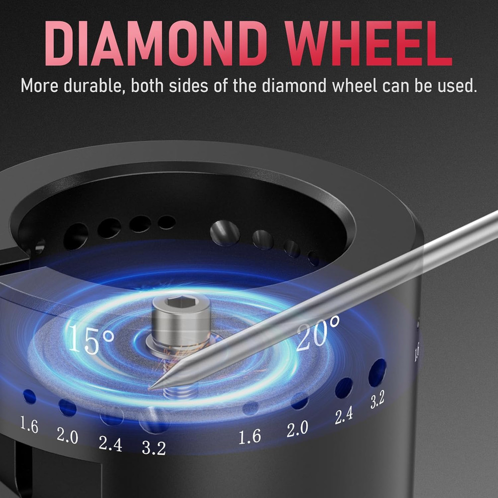 Tungsten Electrode Sharpener Grinder for TIG Welding, Handheld Electric with LED