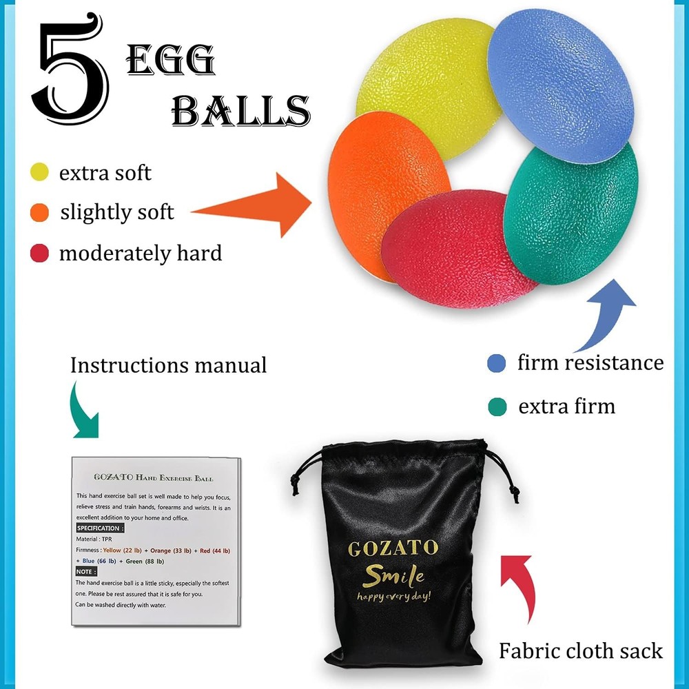 Squeeze Balls for Hand Therapy, Exercise, Arthritis - Grip A-Oval