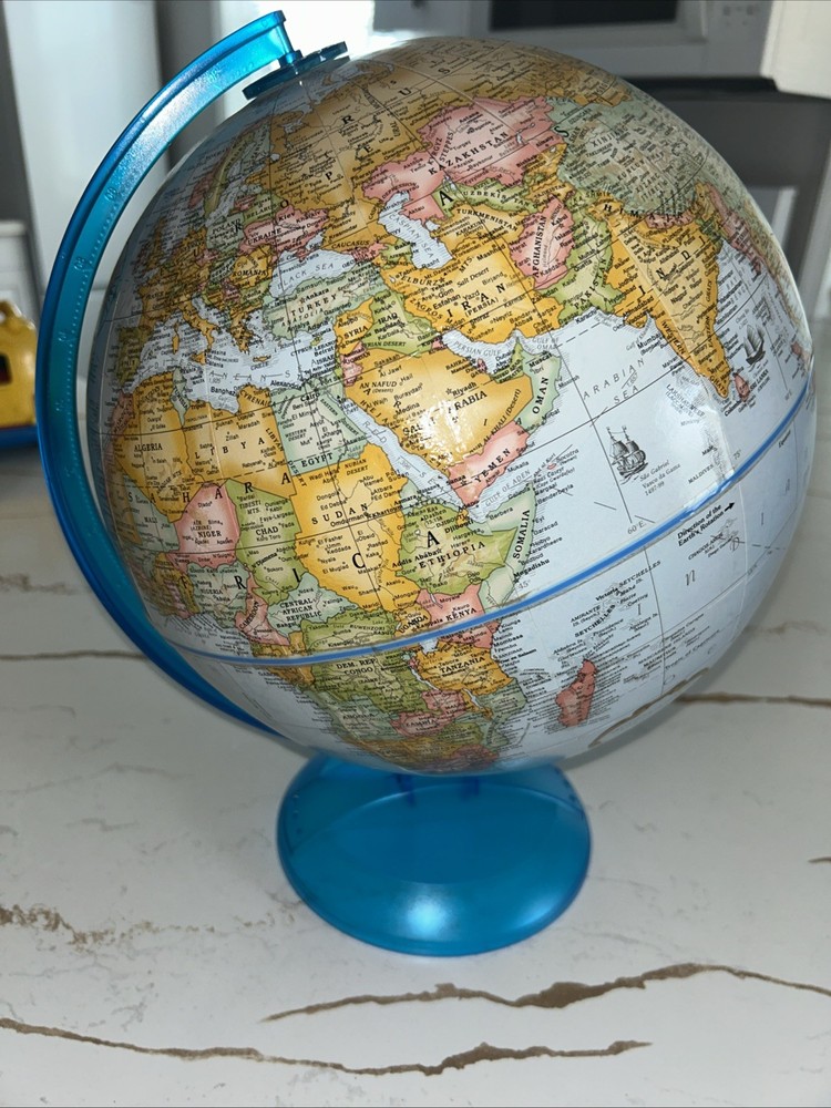 GLOBEMASTER 12 Inch Diameter Textured Globe Blue Stand