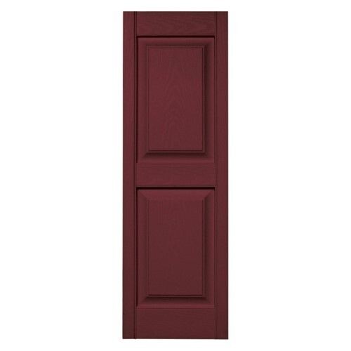 Builders Edge Wineberry 14 3/4 x 39 Raised Panel Shutter pair