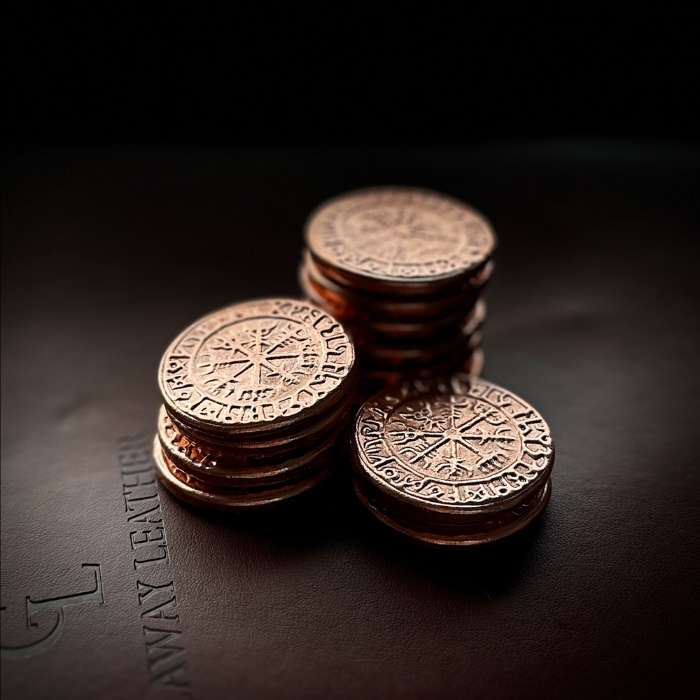 VIKING RUNIC COMPASS (Vegvisir) - Graphite Coin Mold
