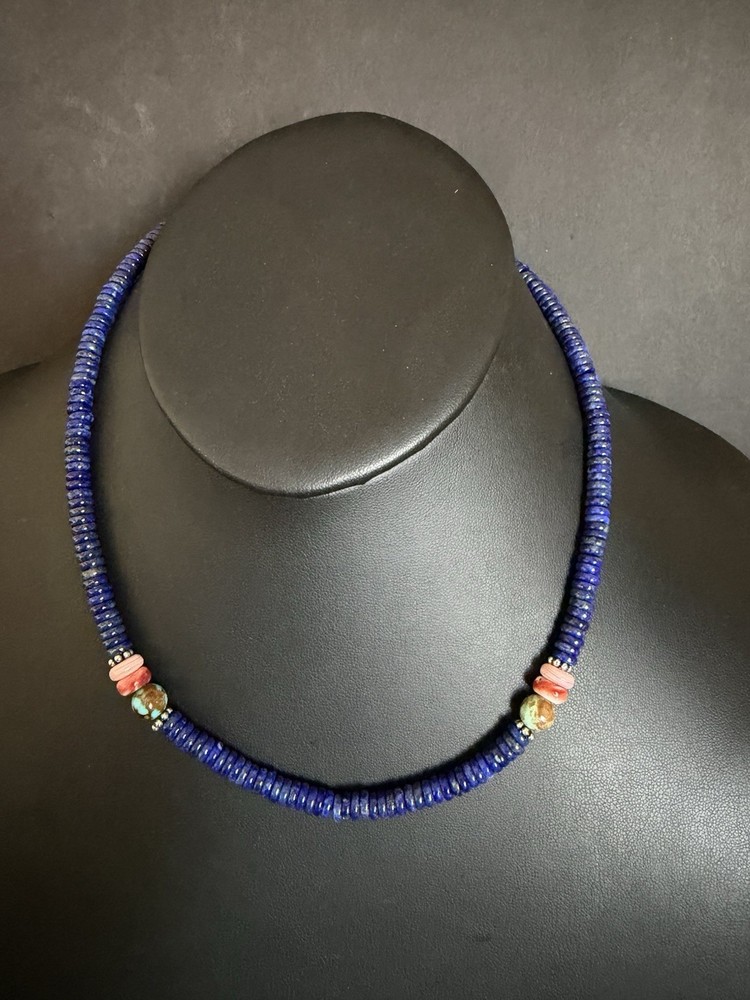 Sterling silver lapis  necklace 18 inch