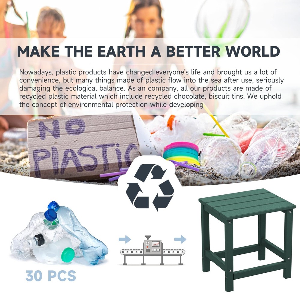 Adirondack Outdoor Side Table, Green