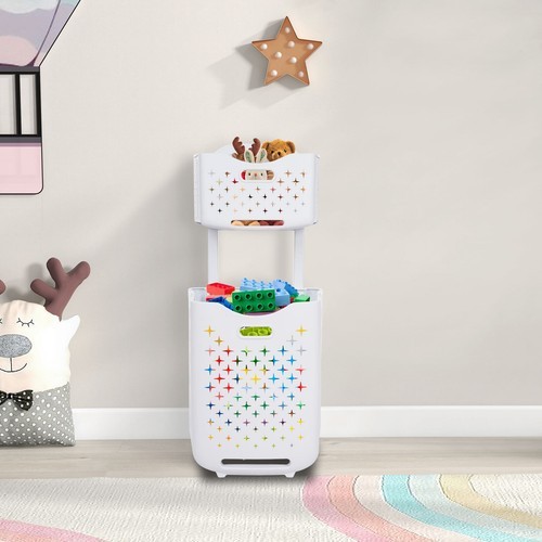 Foldable Multi-tier Laundry Hamper Collapsible Dirty Clothes Laundry Basket