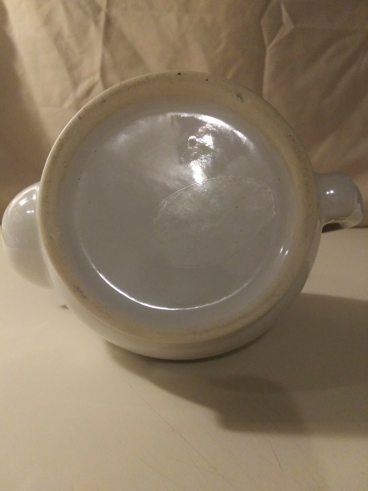Vintage Ceramic Cream And Brown Teapot