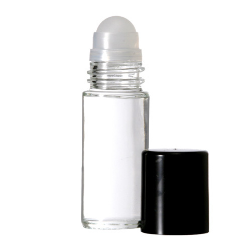 72 Pcs PLAIN 1 oz [30 ml] Clear Glass Roll on Bottle with Black Cap & Roller