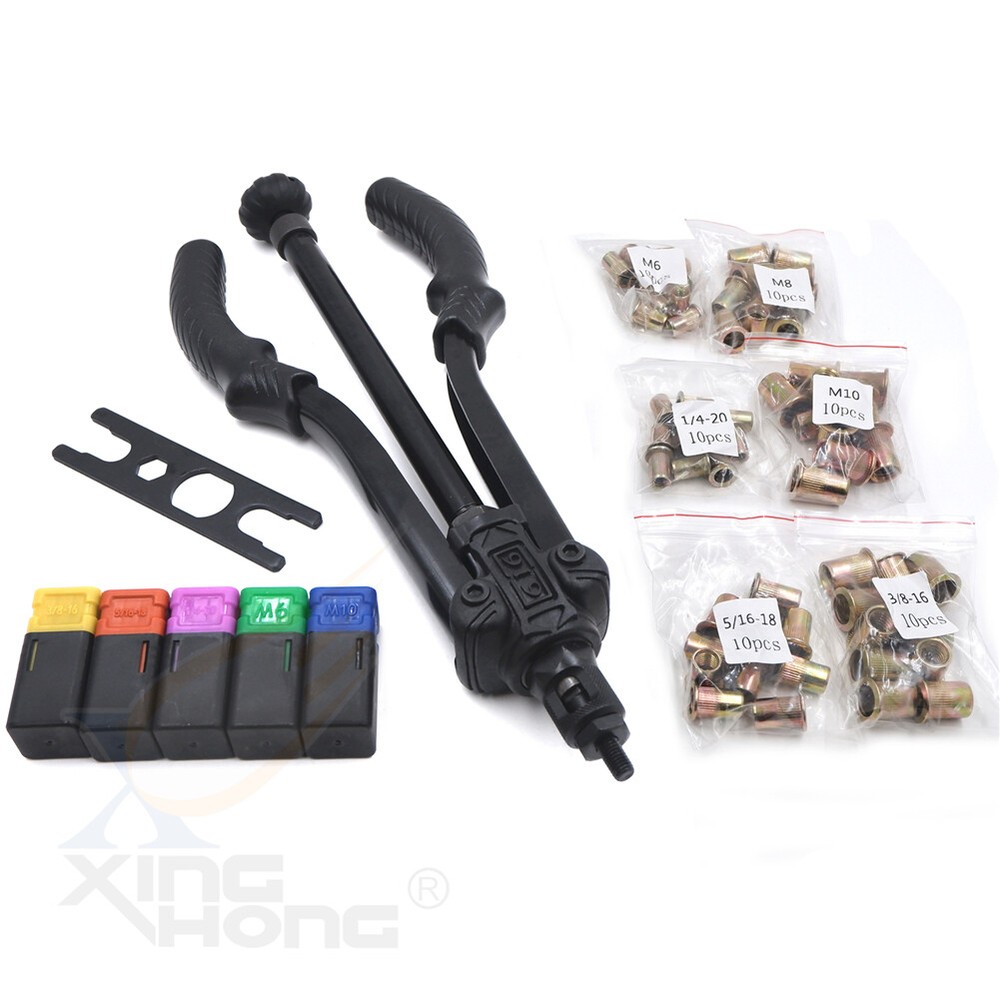 Thrust Type Hand Nut Riveter 360mm 14"  Rivet Nut Gun Kit Rivnut Setting Tool