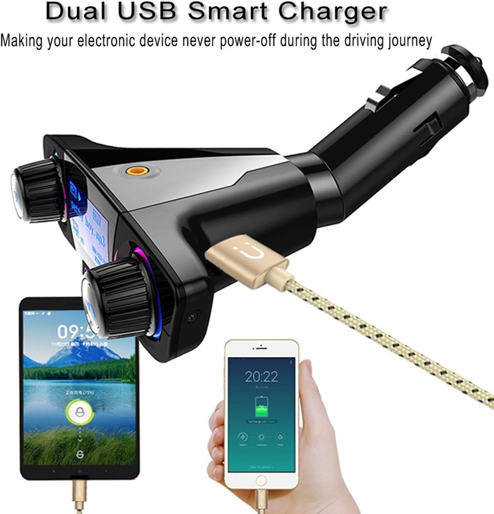 Bluetooth Car FM Transmitter MP3 Player Hands free Radio Adapter Kit USB Charger