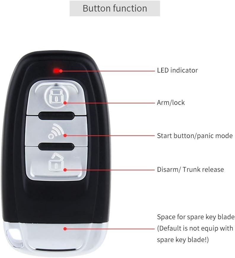 PKE Passive Keyless Entry Car Alarm System Push Button Start Remote Start Sta...