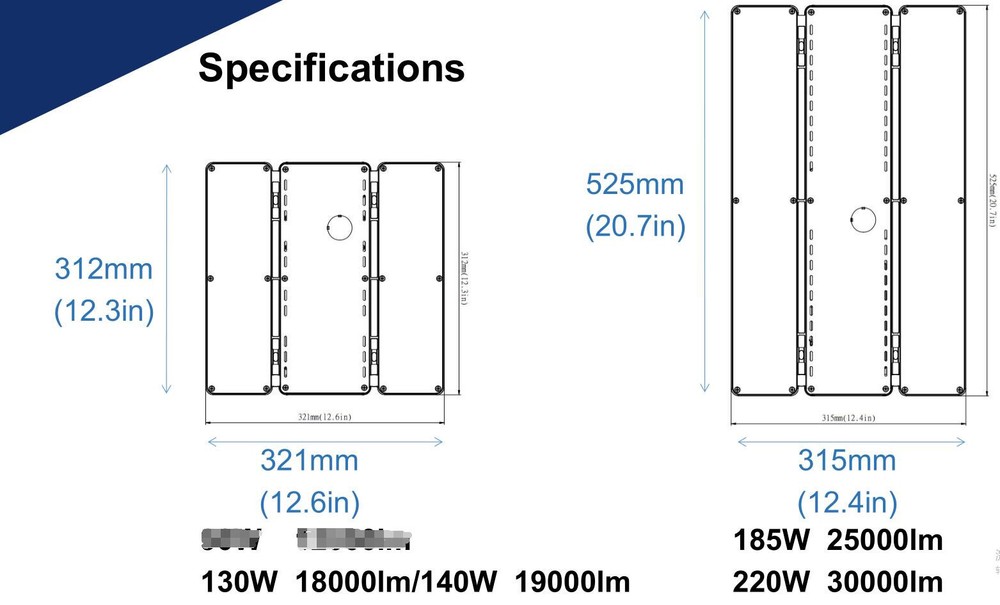 2 Pack 180W LED Linear High Bay light with Motion Sensor Commercial Light 2FT