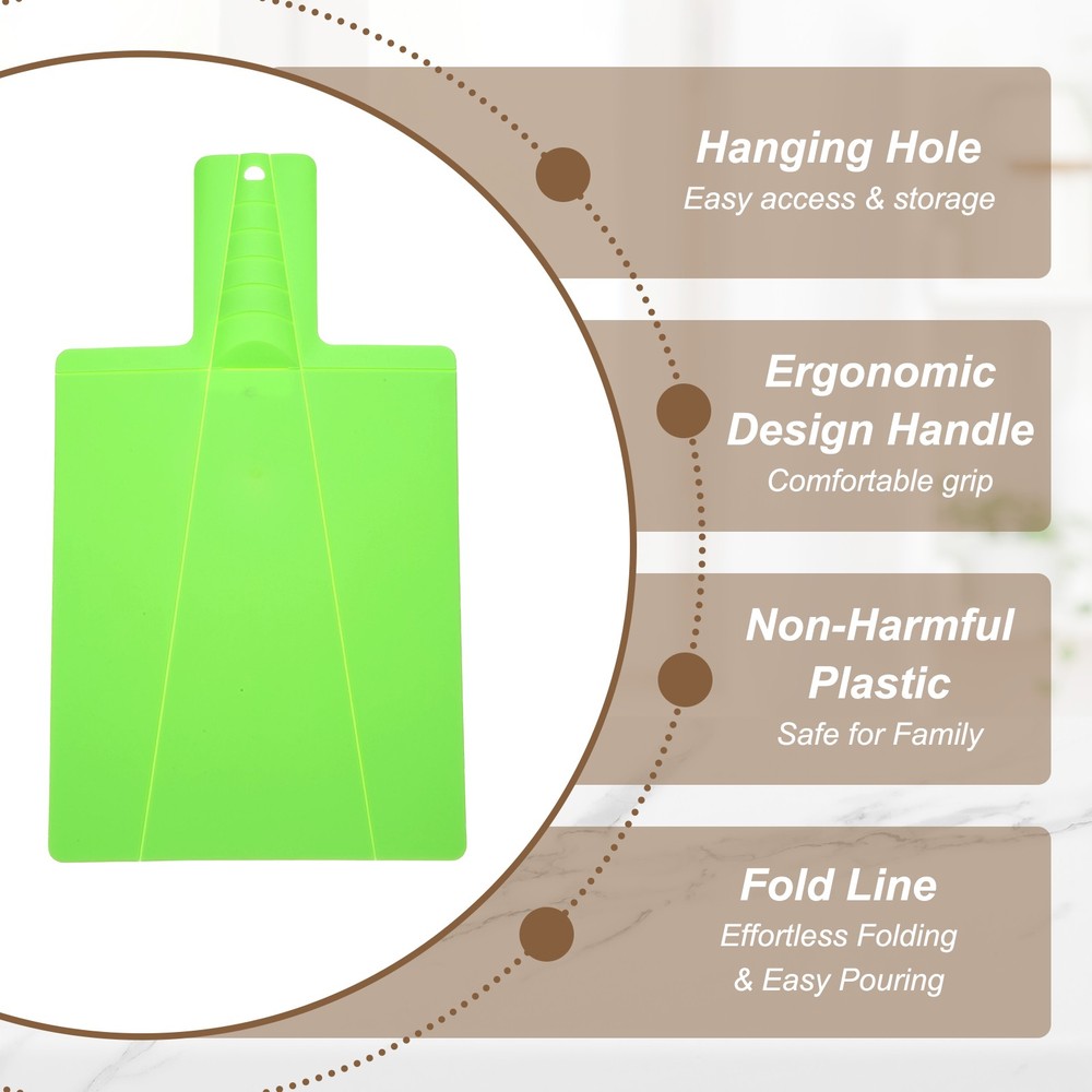4 Pcs Foldable Cutting Board, 15" x 8.5" Plastic Folding Cutting Board, Green