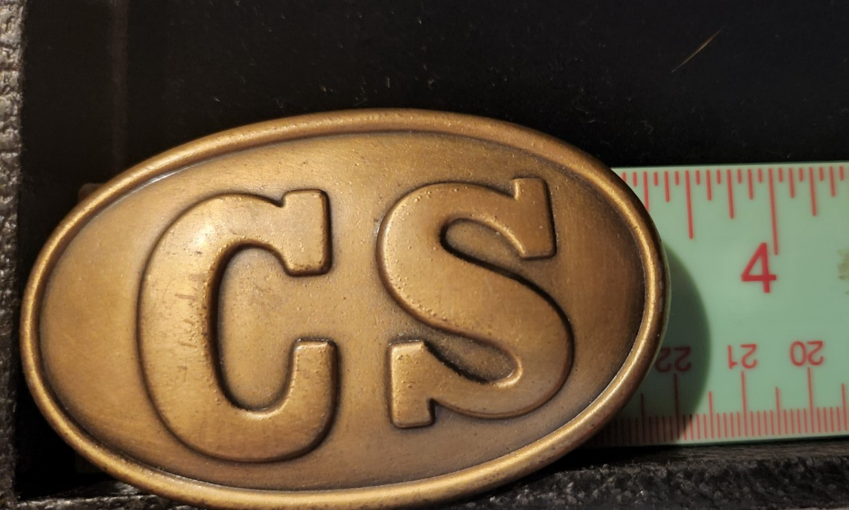 Antique Style CS Belt Buckle Military Civil War Brass Reproduction
