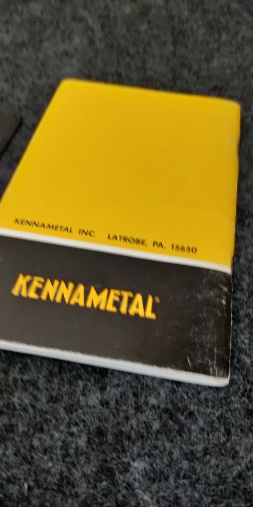 Vintage 1967 Kennametal TOOL APPLICATION HANDBOOK #9 + pocket protector