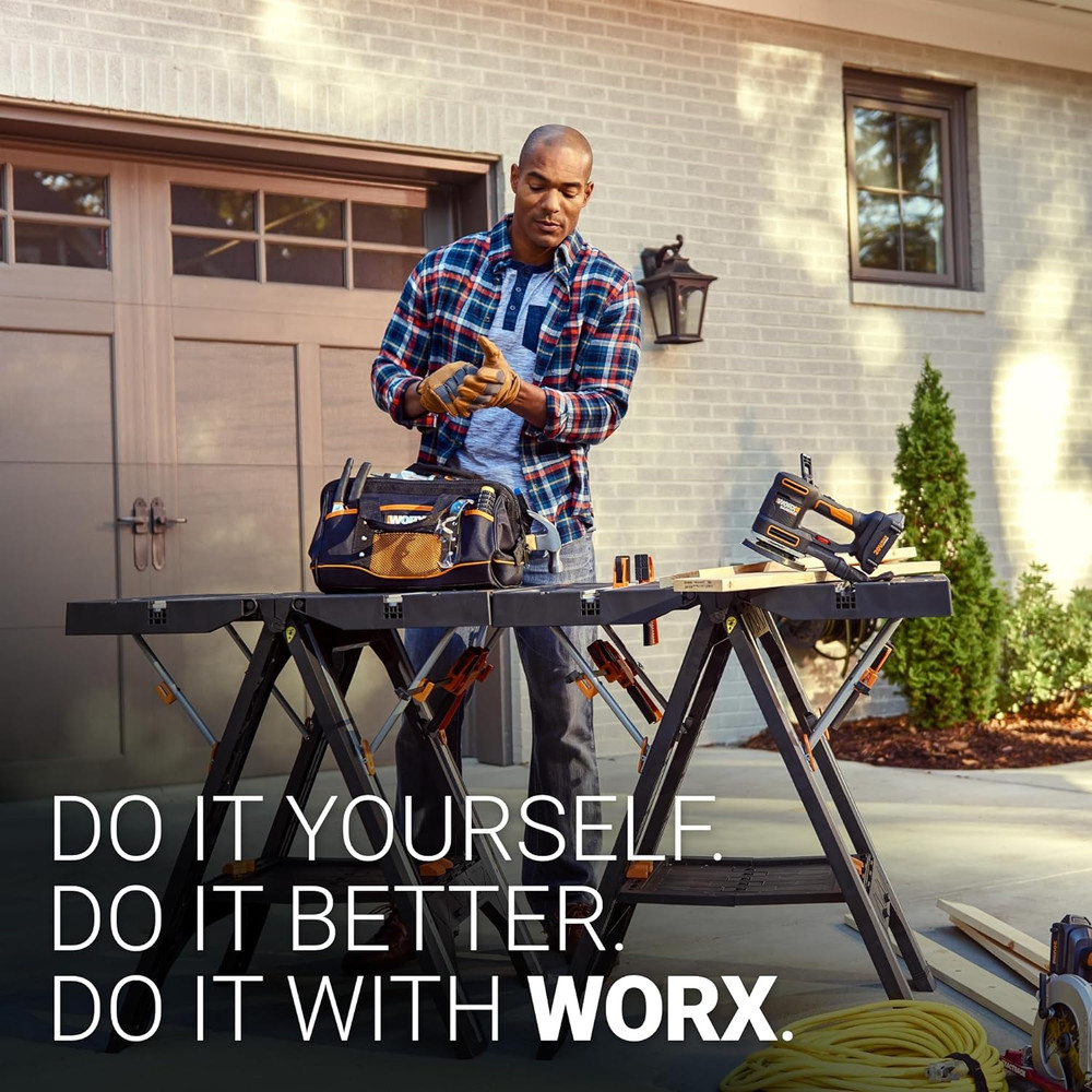 Pegasus 2-In-1 Folding Work Table & Sawhorse, Easy Setup Portable Workbench, 31"