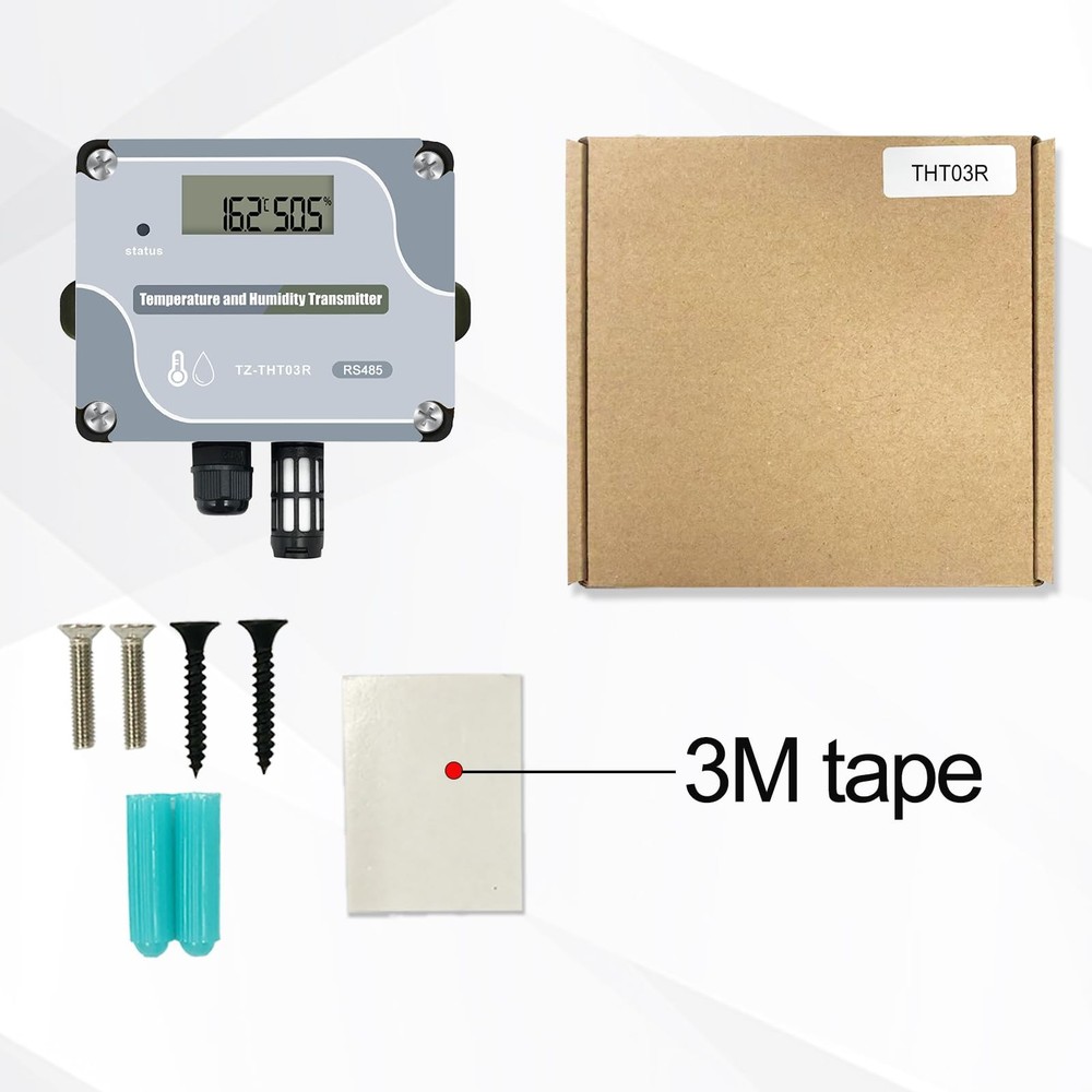 Tzone RS485 Temperature Humidity Sensor Modbus RTU Temp Digital Gray