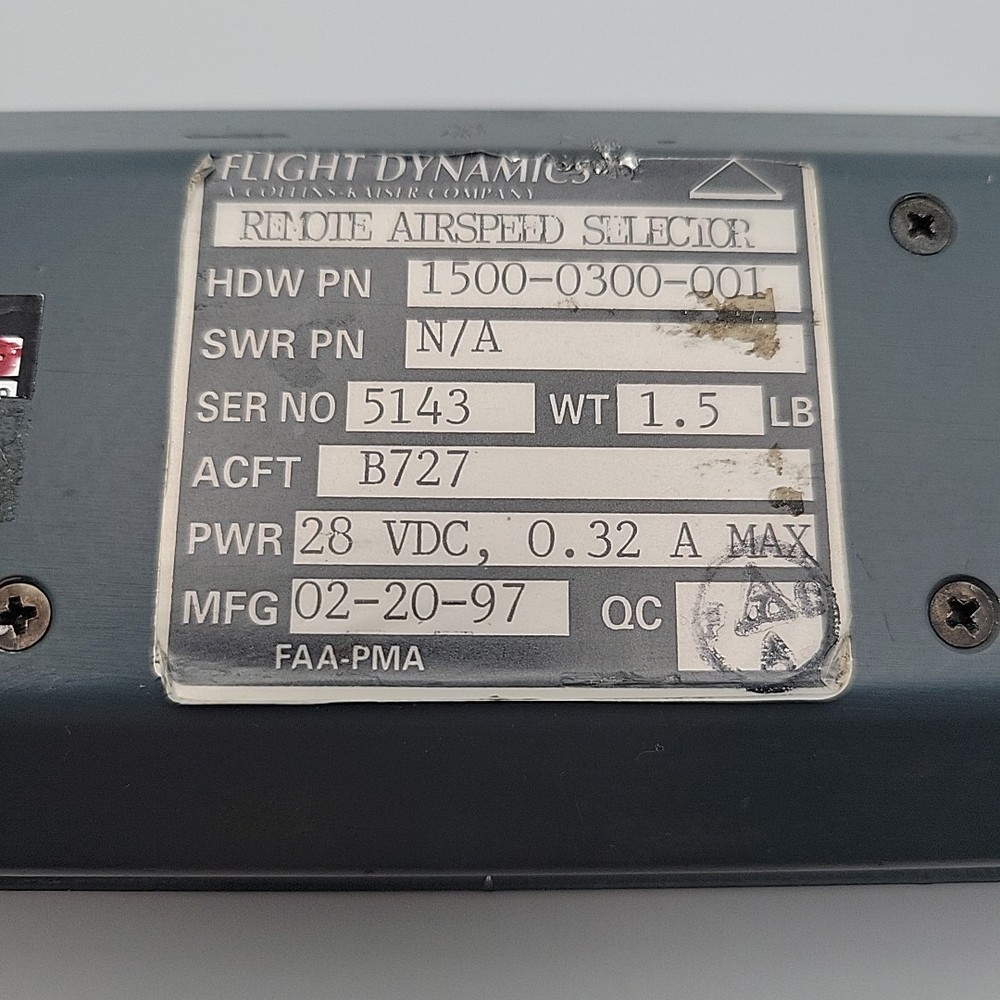 Remote Airspeed Selector by Flight Dynamics Plane Instrument OEM (1500-0300-001)