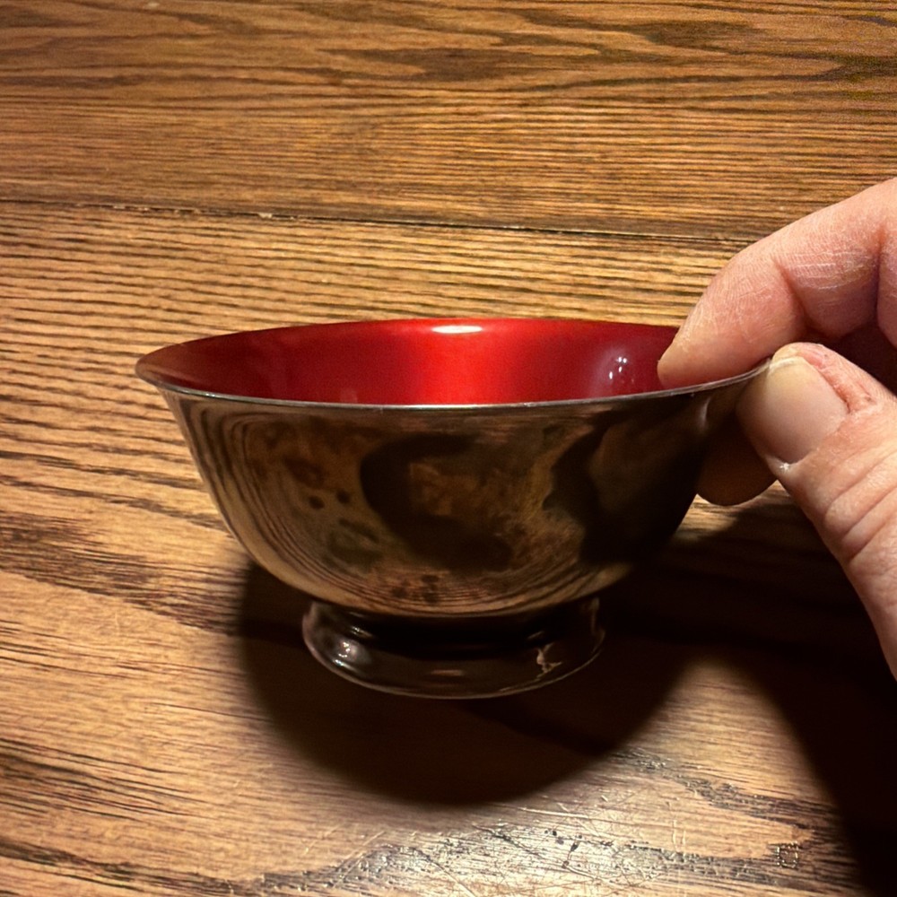 Reed & Barton #101 Silver-Plated Bowl, Red