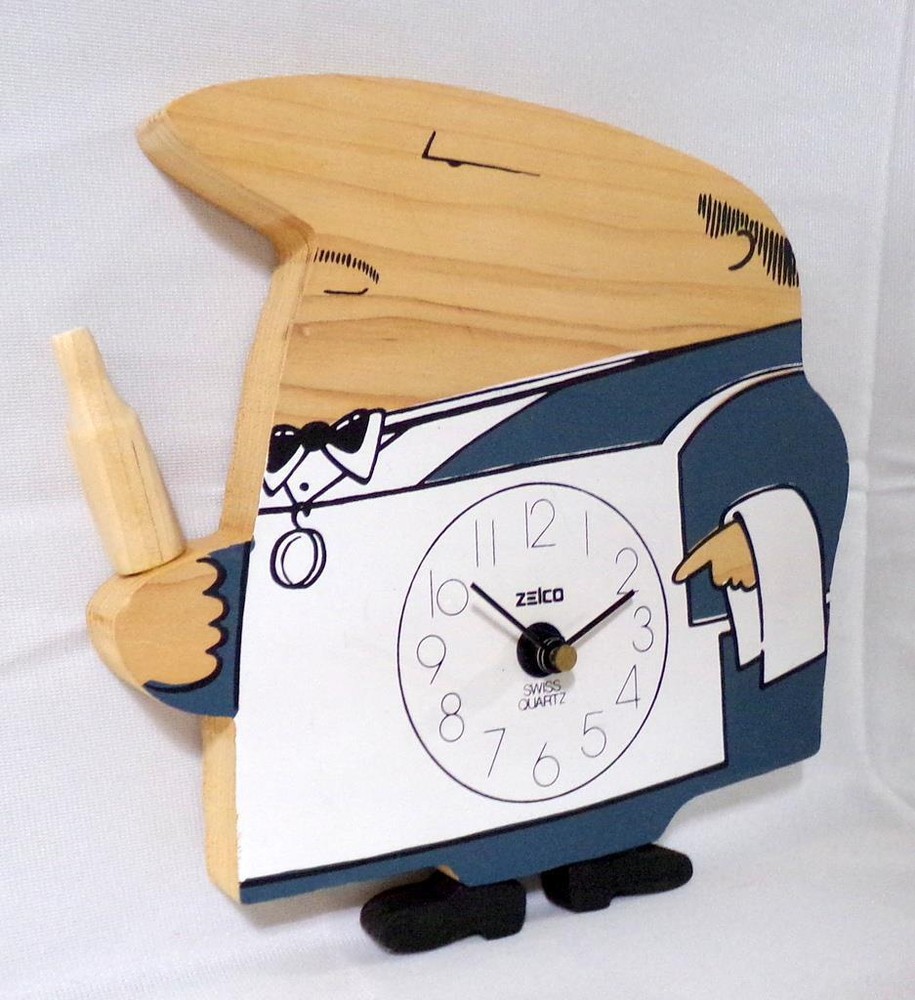 Zelco Mid Century Modern Butler Wall Clock