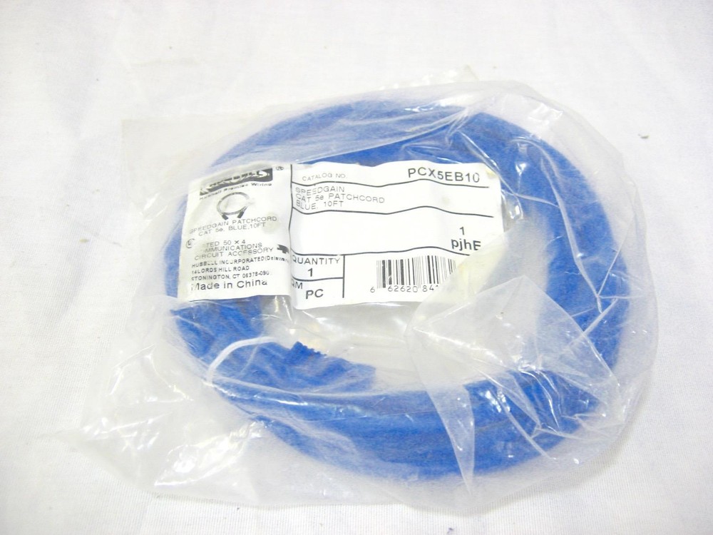 Hubbell PCX5EB10 Speedgain Cat 5e Patchcord 10ft