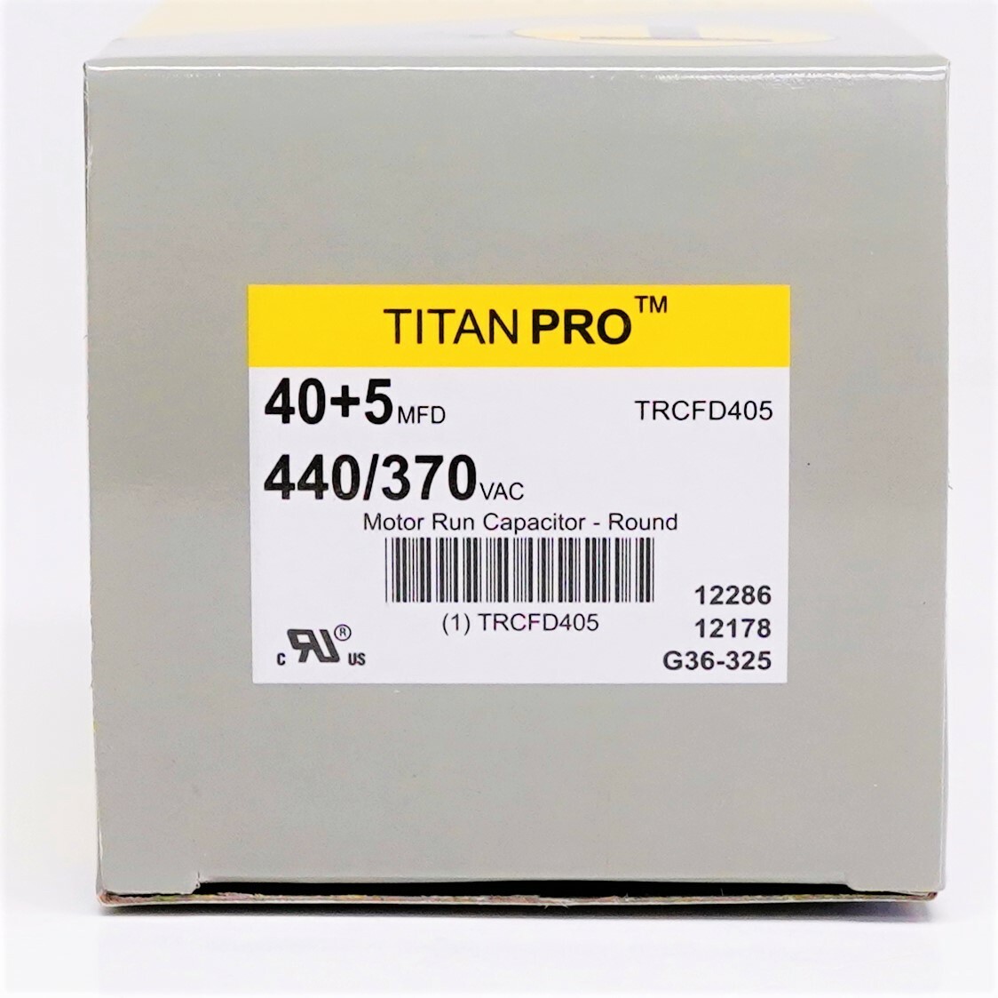 TitanPro TRCFD405 HVAC Round Dual Motor Run Capacitor. 40/5 MFD/UF 440/370 Volts