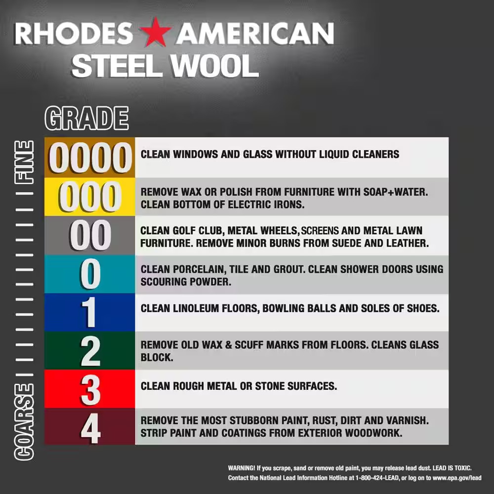 Fine Grade #00 Steel Wool (12-Pad)