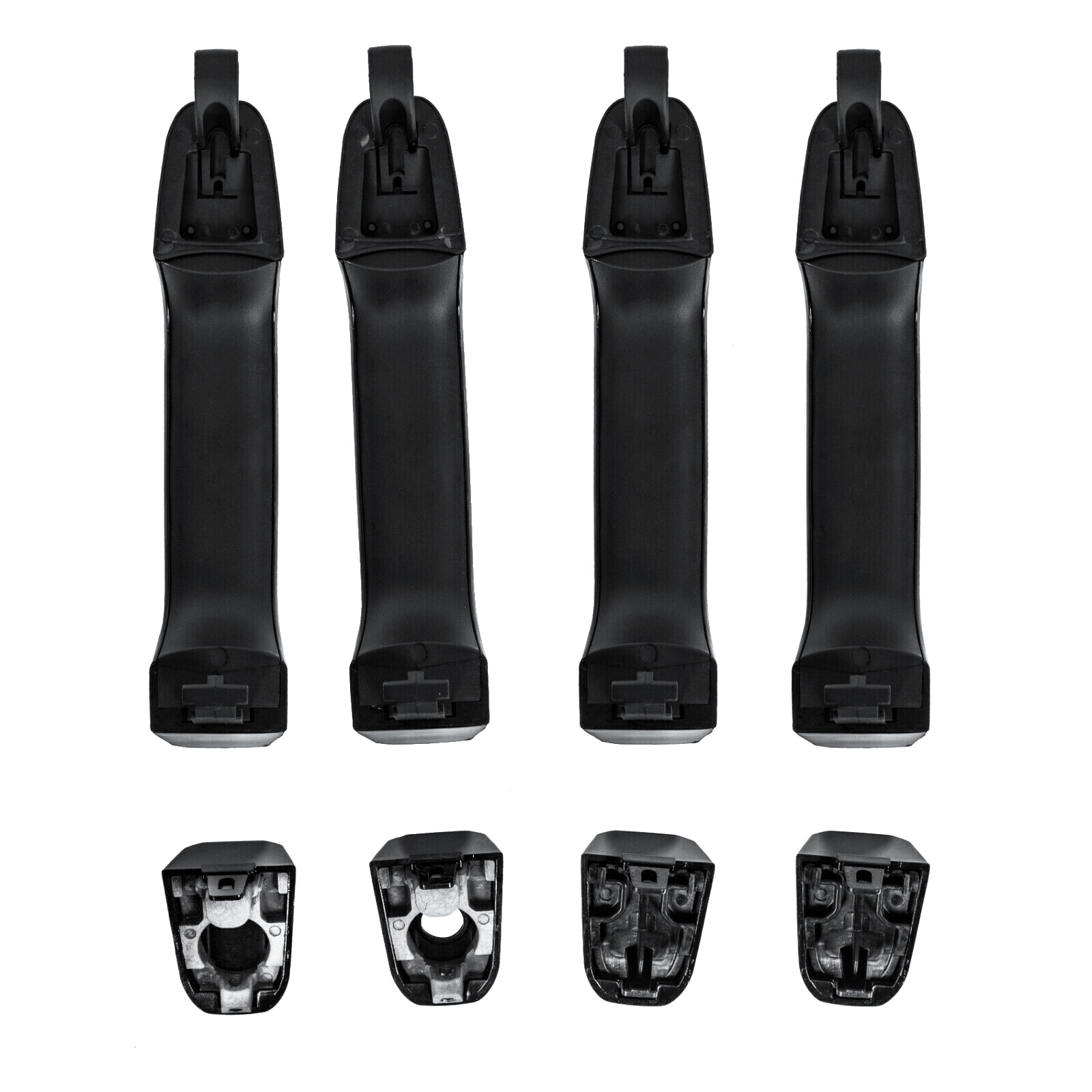 Gloss Black Outside Set of 4 Door Handle Fit 14-19 Chevrolet Silverado 1500 2500