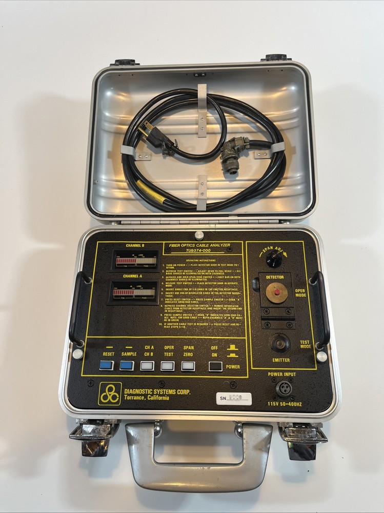 Fiber Optics Cable Analyzer TU9374-000 Diagnostic Systems Corp UNTESTED