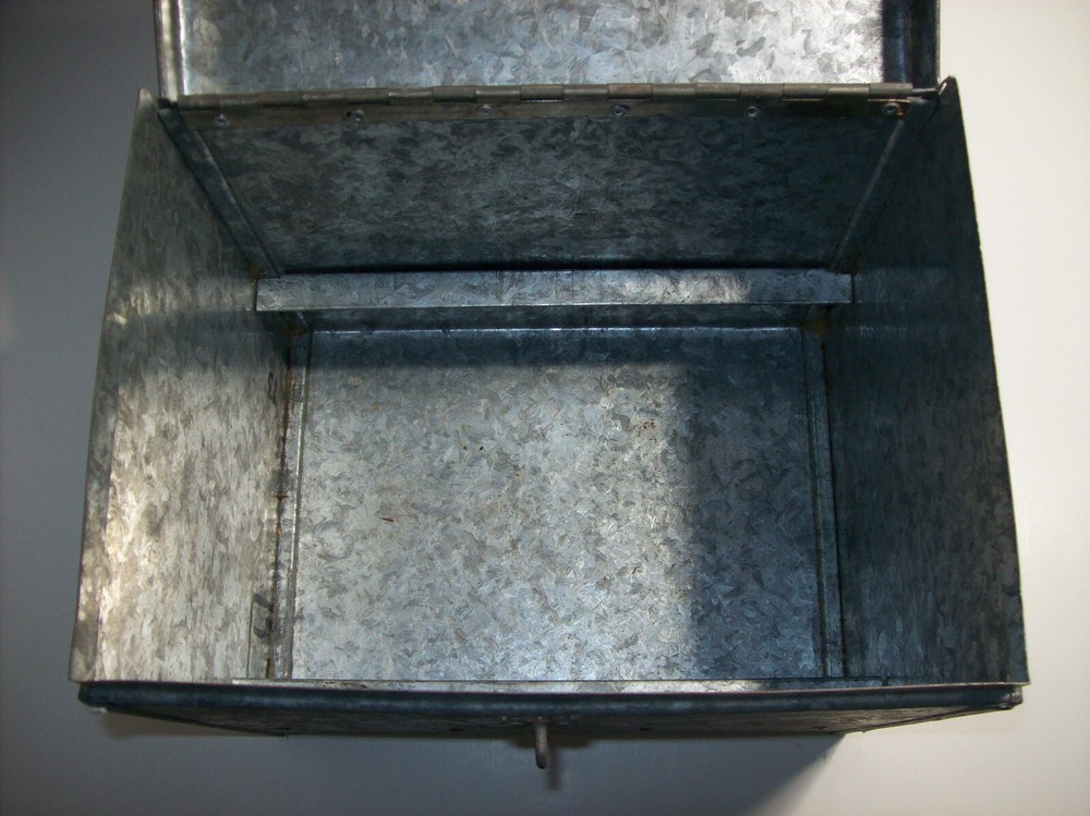 Vintage Handmade GALVANIZED Metal Tool Box Toolbox Box, x